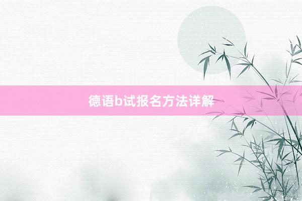 德语b试报名方法详解